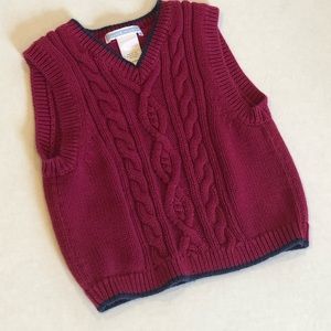 Janie & Jack cable knit vest burgundy